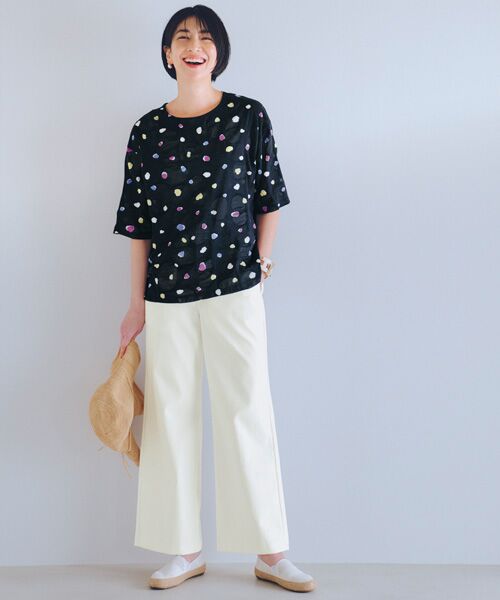 TAKASHIMAYA Style Plus / タカシマヤ スタイル・プリュ カットソー | 塩縮加工プリントプルオーバー | 詳細1