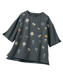 TAKASHIMAYA Style Plus / タカシマヤ スタイル・プリュ シャツ・ブラウス | 花柄刺しゅうデザインブラウス