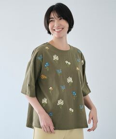 TAKASHIMAYA Style Plus / タカシマヤ スタイル・プリュ シャツ・ブラウス | 花柄刺しゅうデザインブラウス