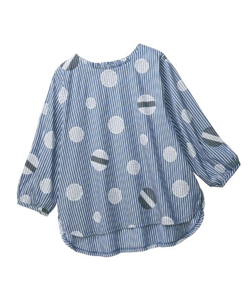 TAKASHIMAYA Style Plus / タカシマヤ スタイル・プリュ シャツ・ブラウス | プリントブラウス（紺系）