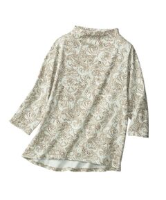 TAKASHIMAYA Style Plus / タカシマヤ スタイル・プリュ カットソー | 超長綿ファネルネックプリントプルオーバー