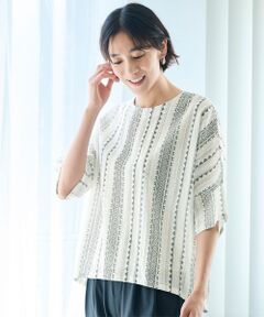 TAKASHIMAYA Style Plus / タカシマヤ スタイル・プリュ シャツ・ブラウス | 綿ドビープリントブラウス