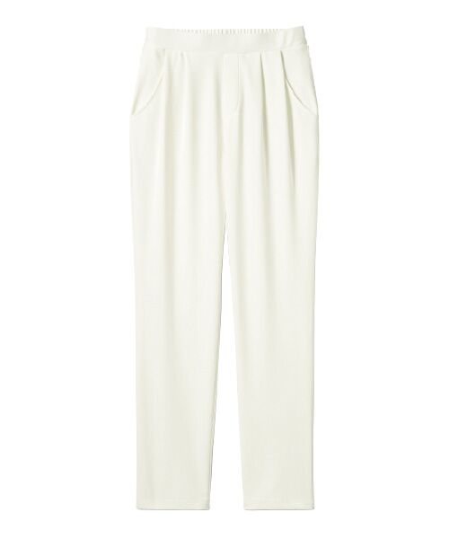 TAKASHIMAYA Style Plus / タカシマヤ スタイル・プリュ スラックス・ドレスパンツ | 楽サラテーパードパンツ<股下60cm>(オフホワイト)