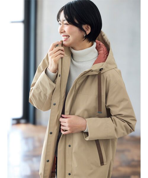 TAKASHIMAYA Style Plus / タカシマヤ スタイル・プリュ ダウンジャケット・ベスト | 裏キルトファイバー中わた配色使いコート | 詳細1