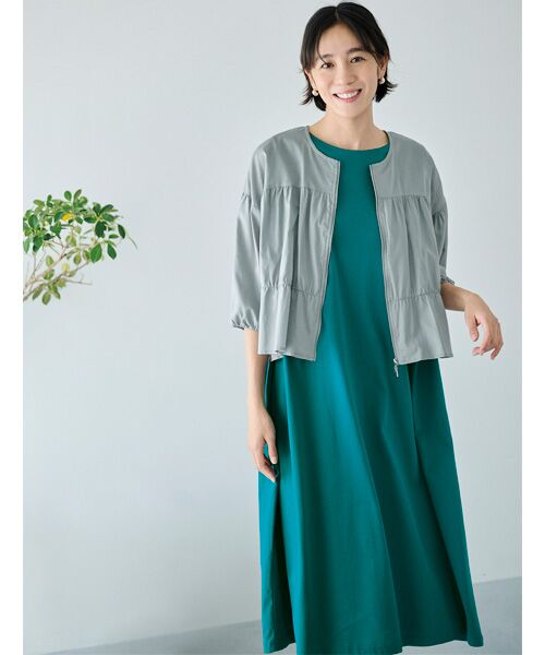 TAKASHIMAYA Style Plus / タカシマヤ スタイル・プリュ ロング・マキシ丈ワンピース | シルケット加工ワンピース | 詳細1