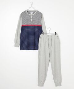 TAKEO KIKUCHI　Homewear & Underwear / タケオキクチ　ホームウエアアンドアンダーウエア ルームウェア | 長袖ヘンリーネックニットパジャマ