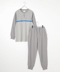 TAKEO KIKUCHI　Homewear & Underwear / タケオキクチ　ホームウエアアンドアンダーウエア ルームウェア | 長袖ヘンリーネックニットパジャマ