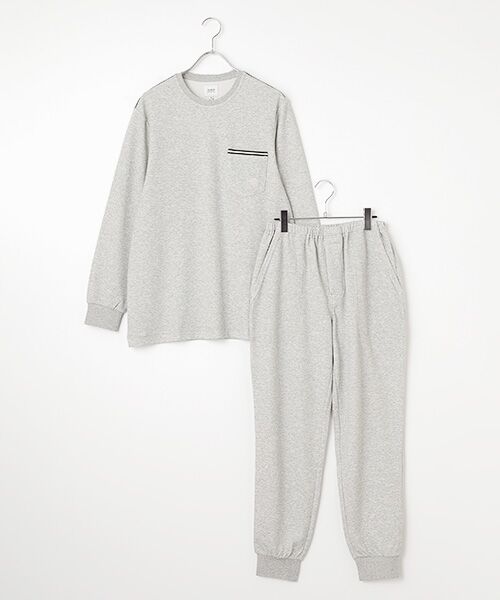 長袖クルーネックニットパジャマ