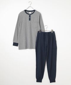 TAKEO KIKUCHI　Homewear & Underwear / タケオキクチ　ホームウエアアンドアンダーウエア ルームウェア | 長袖ヘンリーネックニットパジャマ