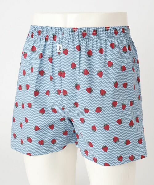 TAKEO KIKUCHI　Homewear & Underwear / タケオキクチ　ホームウエアアンドアンダーウエア トランクス | 前開き布帛トランクス（ブルー）