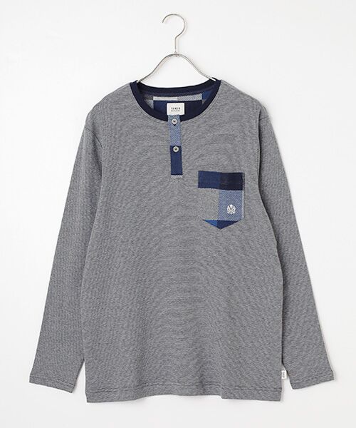 TAKEO KIKUCHI Homewear&Underwear/タケオキクチ ホームウエアアンドアンダーウエア 長袖ヘンリーネックシャツ ネイビー L