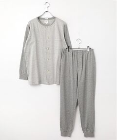 長袖前開きニットパジャマ