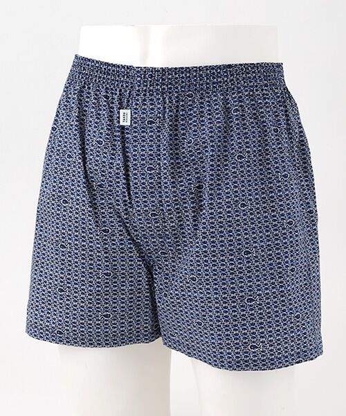 TAKEO KIKUCHI　Homewear & Underwear / タケオキクチ　ホームウエアアンドアンダーウエア トランクス | 前開き布帛トランクス（ブルー）