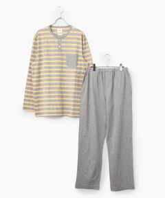 TAKEO KIKUCHI　Homewear & Underwear / タケオキクチ　ホームウエアアンドアンダーウエア ルームウェア | 長袖ヘンリーネックニットパジャマ