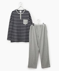 TAKEO KIKUCHI　Homewear & Underwear / タケオキクチ　ホームウエアアンドアンダーウエア ルームウェア | 長袖ヘンリーネックニットパジャマ