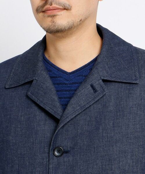 デニムステンカラーコート メンズ アウター コート デニム インディゴ ライナー ストレッチ ステンカラーコート Takeo Kikuchi タケオキクチ ファッション通販 タカシマヤファッションスクエア