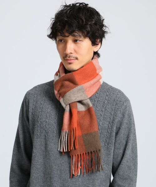セール ブロックチェック カシミヤ マフラー マフラー ショール スヌード ストール Takeo Kikuchi タケオキクチ ファッション通販 タカシマヤファッションスクエア