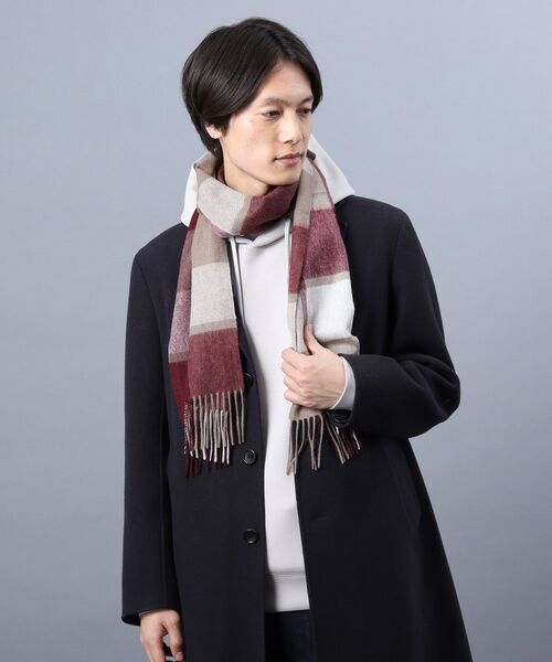 セール ピュアカシミヤ ブロックチェック マフラー マフラー ショール スヌード ストール Takeo Kikuchi タケオキクチ ファッション通販 タカシマヤファッションスクエア