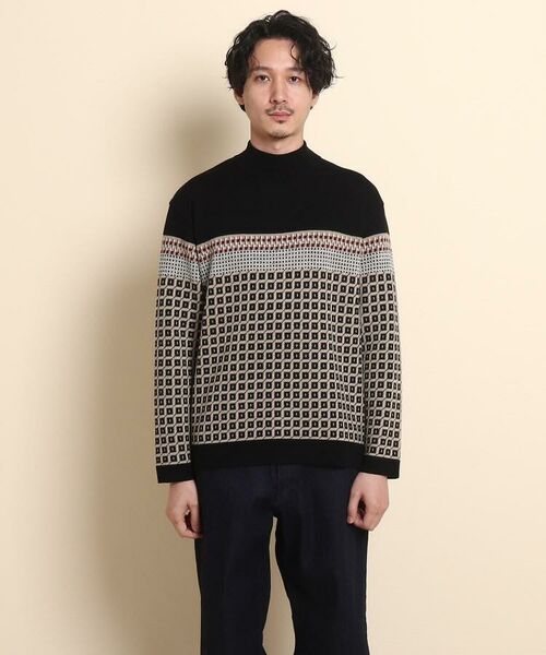 TAKEO KIKUCHI / タケオキクチ ニット・セーター | 幾何学柄ニットジャガード モックネック | 詳細2