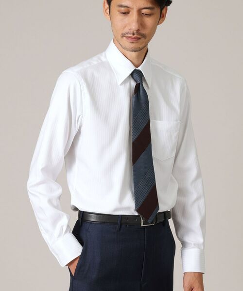 TAKEO KIKUCHI/タケオキクチ 【Made in JAPAN】ドビーストライプ ドレス シャツ ホワイト(001) 02(M) TAKEO KIKUCHI/タケオキクチ 【Made in JAPAN】ドビーストライプ ドレス シャツ ホワイト(001) 02(M)