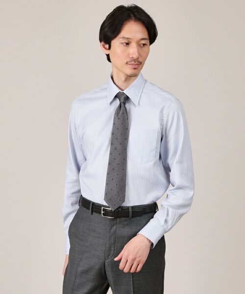 TAKEO KIKUCHI/タケオキクチ 【Made in JAPAN】ドビーストライプ ドレス シャツ ライトグレー(011) 02(M) TAKEO KIKUCHI/タケオキクチ 【Made in JAPAN】ドビーストライプ ドレス シャツ ライトグレー(011) 02(M)