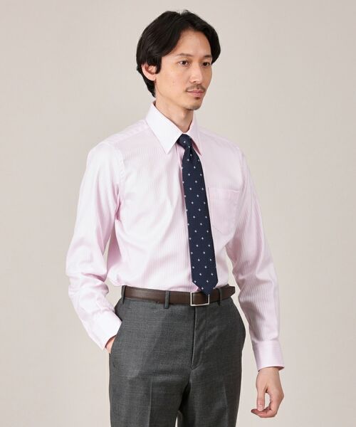 TAKEO KIKUCHI/タケオキクチ 【Made in JAPAN】ドビーストライプ ドレス シャツ ベビーピンク(071) 03(L) TAKEO KIKUCHI/タケオキクチ 【Made in JAPAN】ドビーストライプ ドレス シャツ ベビーピンク(071) 03(L)