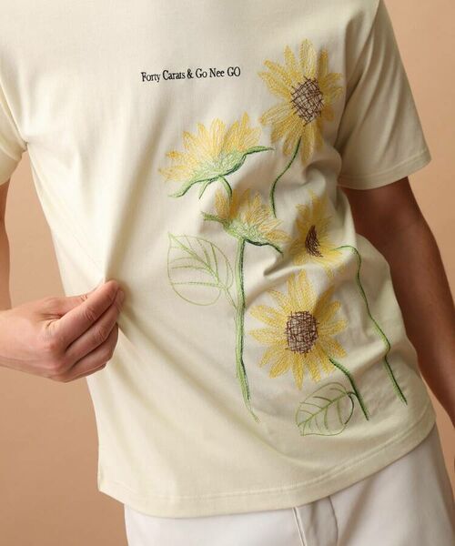 TAKEO KIKUCHI / タケオキクチ Tシャツ | ひまわり刺しゅう 半袖Tシャツ | 詳細13
