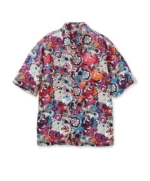TAKEO KIKUCHI / タケオキクチ Tシャツ | サイケデリックフラワー5分袖シャツ | 詳細1