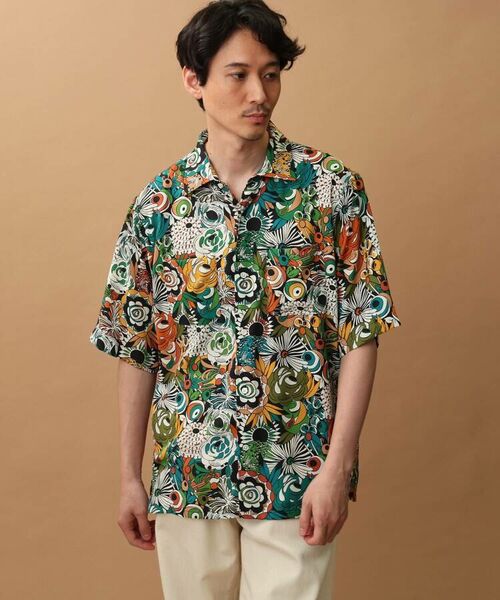 TAKEO KIKUCHI / タケオキクチ Tシャツ | サイケデリックフラワー5分袖シャツ | 詳細3