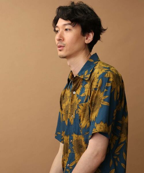 TAKEO KIKUCHI / タケオキクチ Tシャツ | コットンレーヨンひまわりプリントシャツ | 詳細5