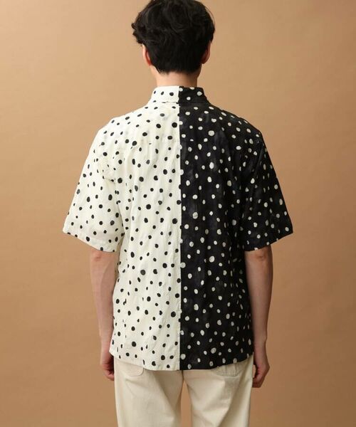 TAKEO KIKUCHI / タケオキクチ Tシャツ | 塩縮手描きドット切替5分袖シャツ | 詳細10