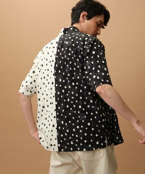 TAKEO KIKUCHI / タケオキクチ Tシャツ | 塩縮手描きドット切替5分袖シャツ | 詳細3