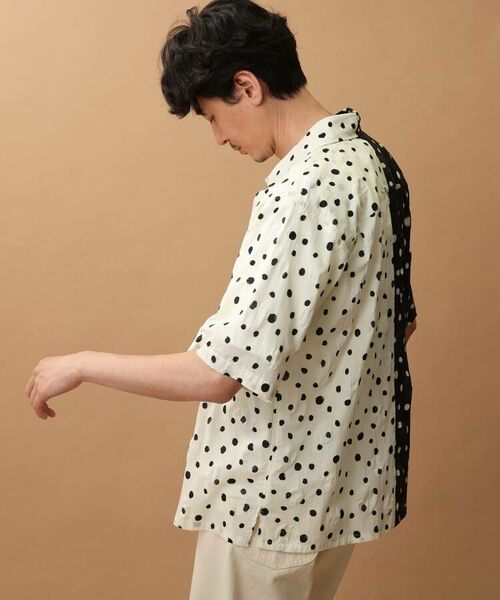 TAKEO KIKUCHI / タケオキクチ Tシャツ | 塩縮手描きドット切替5分袖シャツ | 詳細4