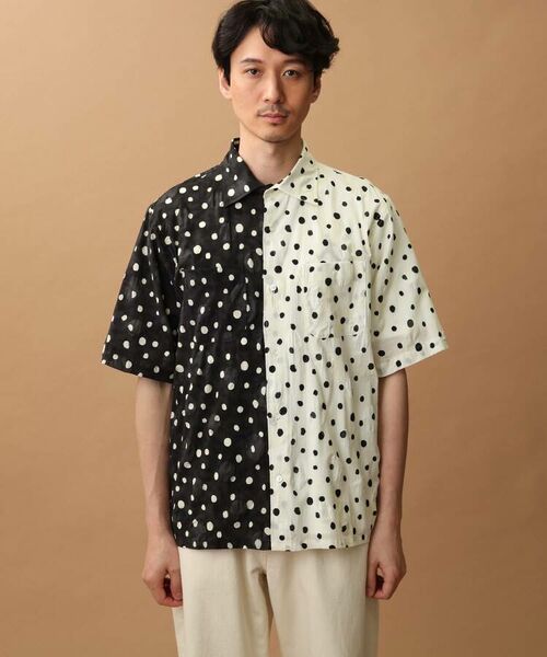 TAKEO KIKUCHI / タケオキクチ Tシャツ | 塩縮手描きドット切替5分袖シャツ | 詳細8