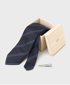 TAKEO KIKUCHI / タケオキクチ ネクタイ | 【MADE IN JAPAN】 桐箱BOX入り ネクタイ&タイバーセット