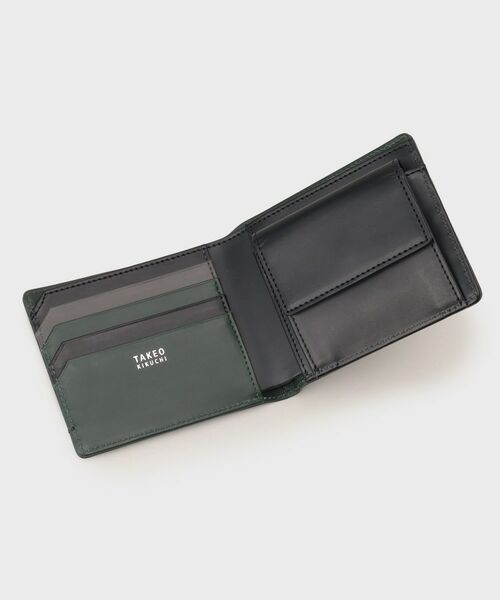 カード収納に便利】配色型押しレザー2つ折り財布 （財布・コインケース