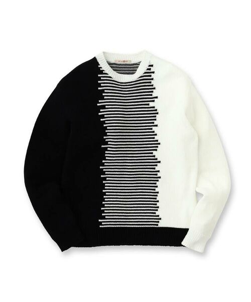 TAKEO KIKUCHI / タケオキクチ ニット・セーター | 【Sサイズ～】パネル配色ボーダーニット | 詳細1