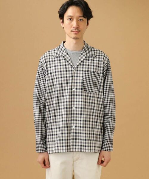 TAKEO KIKUCHI / タケオキクチ Tシャツ | 【Sサイズ~】モノトーン切替チェックシャツ | 詳細2