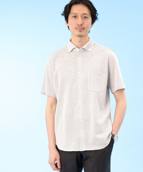 TAKEO KIKUCHI / タケオキクチ Tシャツ | 【Sサイズ~】尾州 リネンメッシュ シャツ | 詳細12