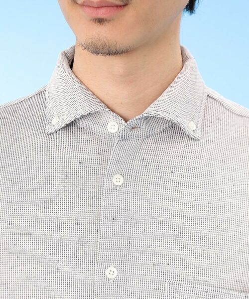 TAKEO KIKUCHI / タケオキクチ Tシャツ | 【Sサイズ~】尾州 リネンメッシュ シャツ | 詳細5