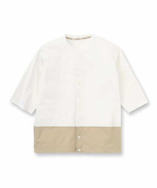 TAKEO KIKUCHI / タケオキクチ カットソー | 切替配色裾明きTシャツ | 詳細1