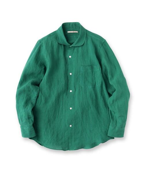 TAKEO KIKUCHI / タケオキクチ Tシャツ | 【Sサイズ~】リネン ラウンドカラーシャツ | 詳細1