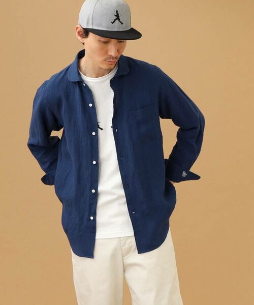 TAKEO KIKUCHI / タケオキクチ Tシャツ | 【Sサイズ~】リネン ラウンドカラーシャツ | 詳細10