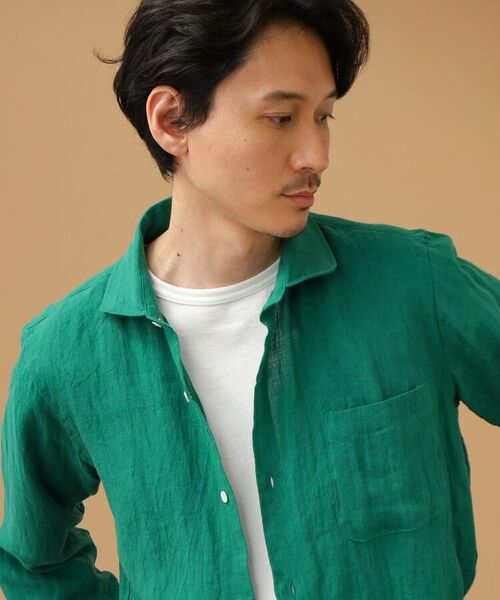 TAKEO KIKUCHI / タケオキクチ Tシャツ | 【Sサイズ~】リネン ラウンドカラーシャツ | 詳細15