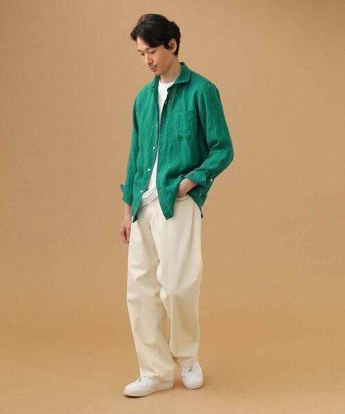 TAKEO KIKUCHI / タケオキクチ Tシャツ | 【Sサイズ~】リネン ラウンドカラーシャツ | 詳細17