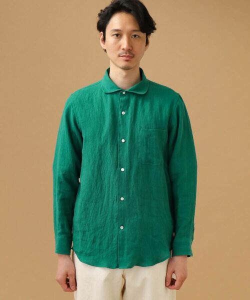 TAKEO KIKUCHI / タケオキクチ Tシャツ | 【Sサイズ~】リネン ラウンドカラーシャツ | 詳細2