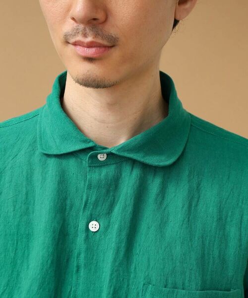 TAKEO KIKUCHI / タケオキクチ Tシャツ | 【Sサイズ~】リネン ラウンドカラーシャツ | 詳細5