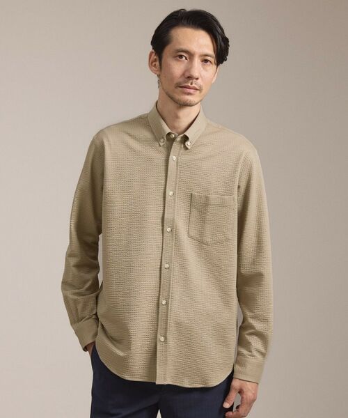 TAKEO KIKUCHI / タケオキクチ シャツ・ブラウス | 【抗菌防臭/シーズンレス】シアサッカー ジャージシャツ（トープ(054)）