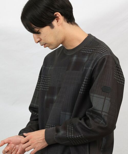 TAKEO KIKUCHI / タケオキクチ スウェット | 【Down Fabric】パッチワークパターン スウェット | 詳細4