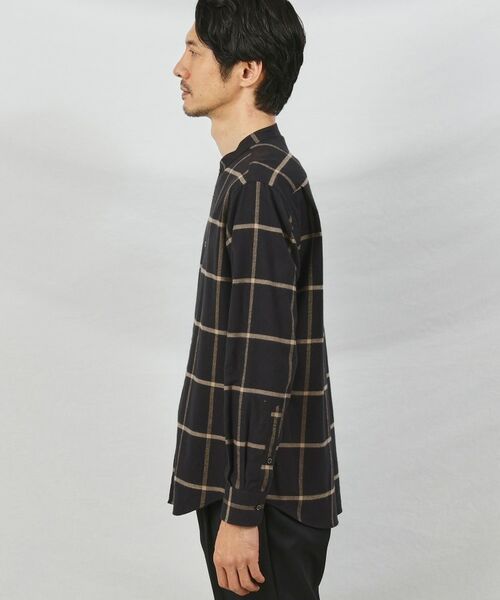 TAKEO KIKUCHI / タケオキクチ Tシャツ | ソフトタッチ ウインドウペン バンドカラーシャツ | 詳細13